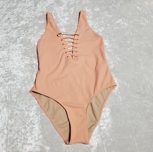 Free Press Gigi Plunge Ribbed One Piece Swimsuit